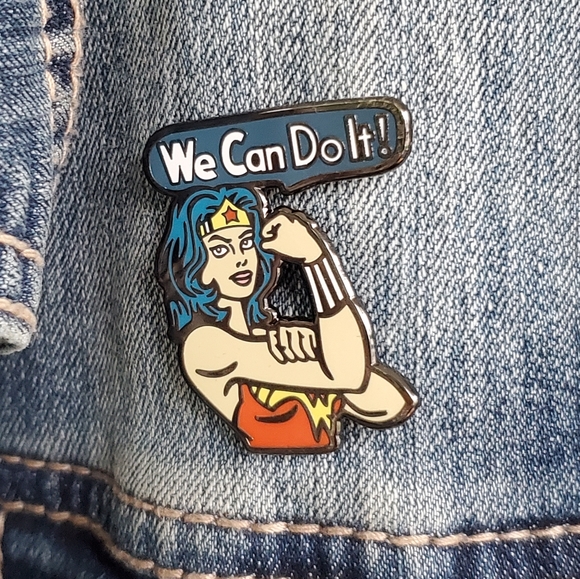 2/$20. Wonder Woman We Can Do It Enamel Pin. - Picture 1 of 2